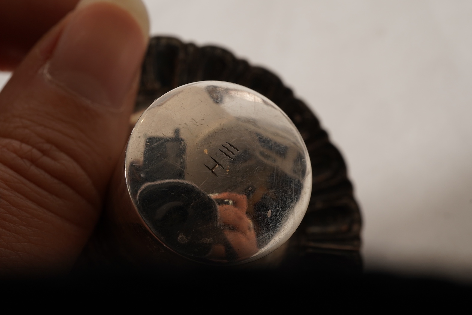 A pair of late 18th/early 19th century German white metal candlesticks, maker's mark W.C.H & S